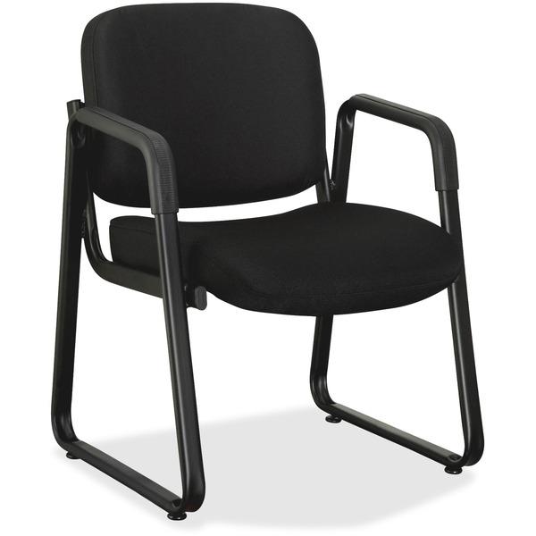 Lorell Black Fabric Guest Chair - Black Fabric, Plywood Seat