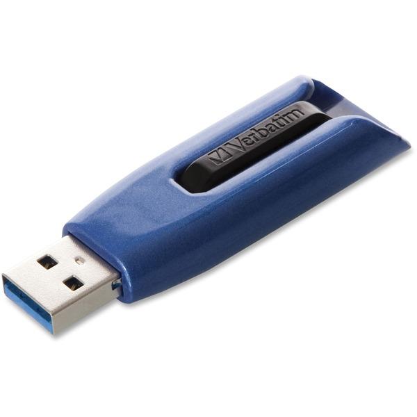 Verbatim 64GB Store 'n' Go V3 Max USB 3.0 Flash Drive - Blue - 64GB - Black, Blue