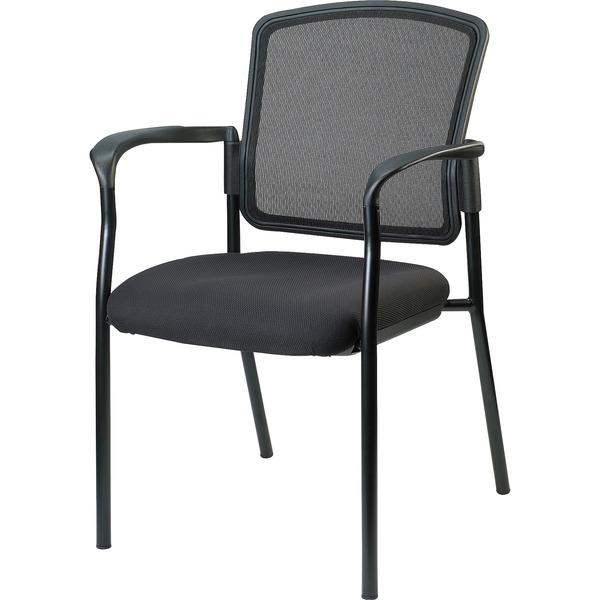 Lorell Breathable Mesh Guest Chair - Black Fabric Seat