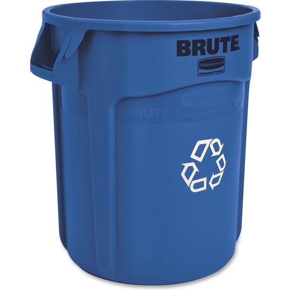 Rubbermaid Commercial Brute 20-gal Recycling Container - 20 gal Capacity - Handle, Heavy Duty, Reinforced, Tear Resistant, Damage Resistant, Durable, UV Resistant, Fade Resistant, Warp Resistant, Crac