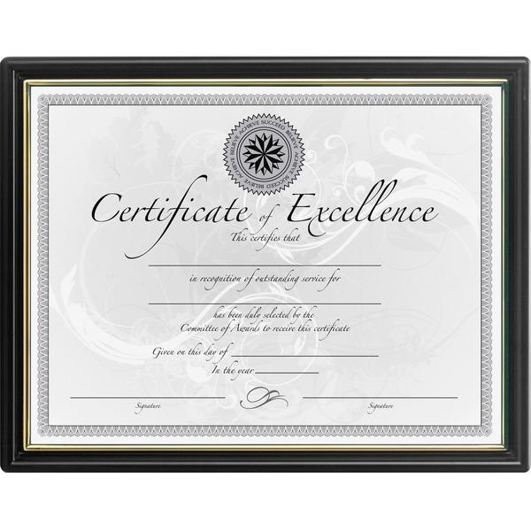 DAX Black & Gold Certificate Frames - Holds 8.50