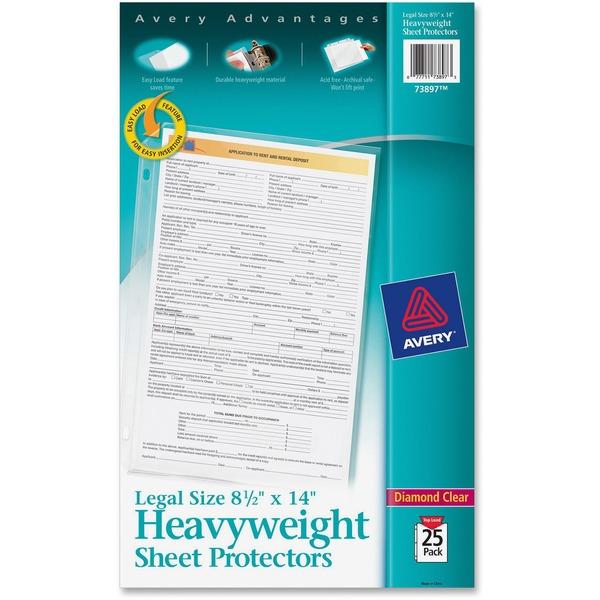  Avery & Reg ; Heavyweight Sheet Protectors - Acid- Free, Archival- Safe, Top- Loading - 1 X Sheet Capacity - For Legal 8 1/2 