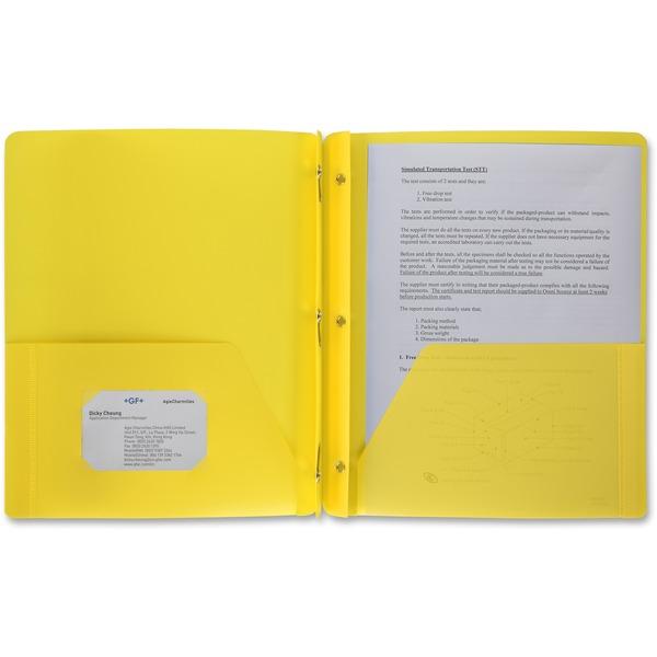 Business Source 3-Hole Punched Poly Portfolios - Letter - 8 1/2