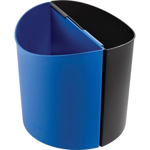 Safco Small Desk-Side Recycling Receptacle - 3 gal Capacity - Half-round - 13.5