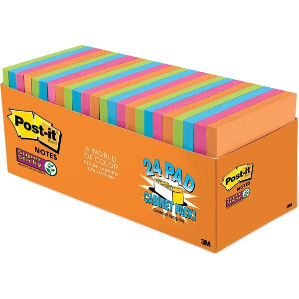 Post-it® Super Sticky Notes Cabinet Pack - Rio de Janeiro Color Collection - 1680 - 3