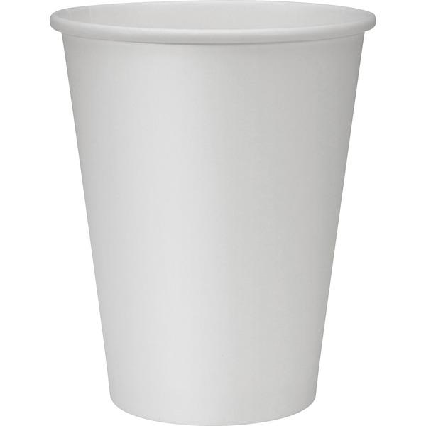 Genuine Joe Lined Disposable Hot Cups - 12 fl oz - 1000 / Carton - White - Polyurethane - Hot Drink