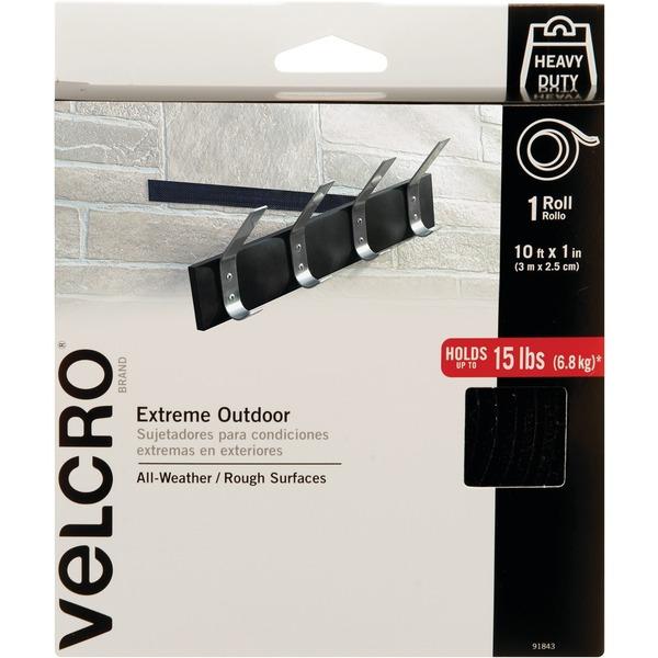 VELCRO Brand Extreme Outdoor 10ft x 1in Tape Roll Black - 1 ft Length x 10