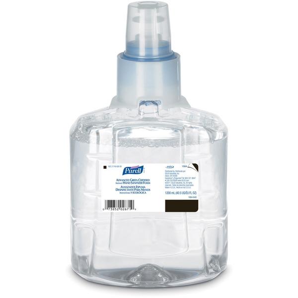 PURELL® LTX-12 Hand Sanitizer Foam Refill - 40.6 fl oz (1200 mL) - Hand - Clear - Fragrance-free, Dye-free - 1 Each