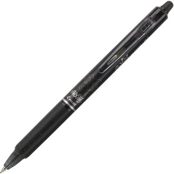 Pilot FriXion .7mm Clicker Erasable Gel Pens - 0.7 mm Pen Point Size - Retractable - Black Gel-based Ink - Black Barrel - 12 / Dozen