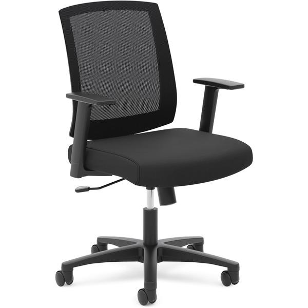 HON Mesh Mid-Back Task Chair - Black Fabric Seat