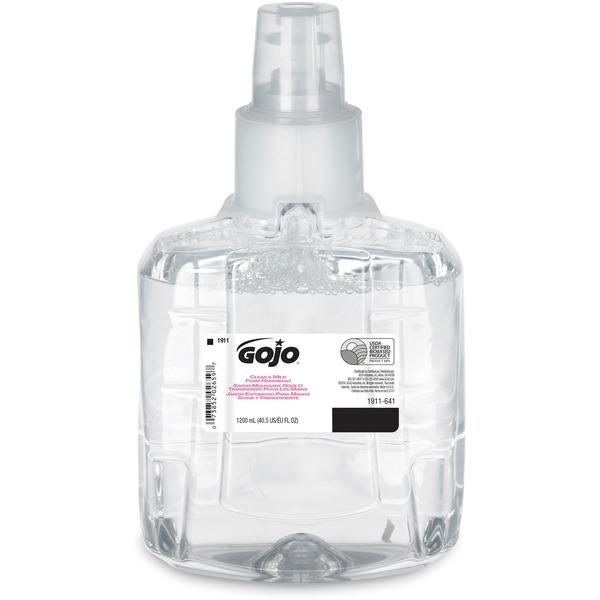 Gojo® LTX-12 Clear Mild Foam Handwash Refill - 40.6 fl oz (1200 mL) - Hand, Skin - Clear - Fragrance-free, Dye-free, Moisturizing, Rich Lather, Eco-friendly - 2 / Carton