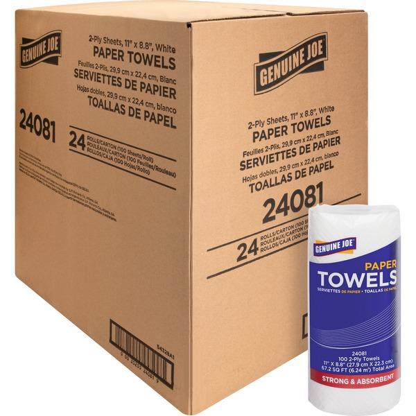 Genuine Joe 2-ply Household Roll Paper Towels - 2 Ply - 8.80
