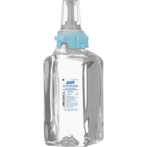 PURELL® ADX-12 Hand Sanitizer Foam Refill - 40.6 fl oz (1200 mL) - Kill Germs - Hand, Skin - Clear - Dye-free, Fragrance-free - 3 / Carton