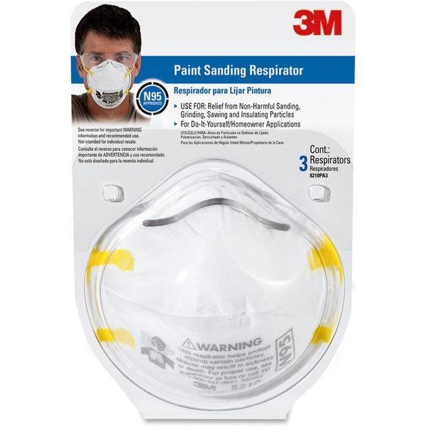 3M N95 Particulate Respirator - Cushioned, Adjustable Nose Clip, Comfortable, Lightweight - Standard Size - Particulate, Chemical, Biohazard, Dust Protection - Nose Foam, Headband - White - 20 / Box