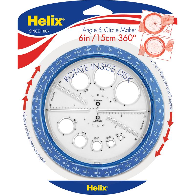 Helix Angle and Circle Protractor - Plastic - Assorted - 1 Each