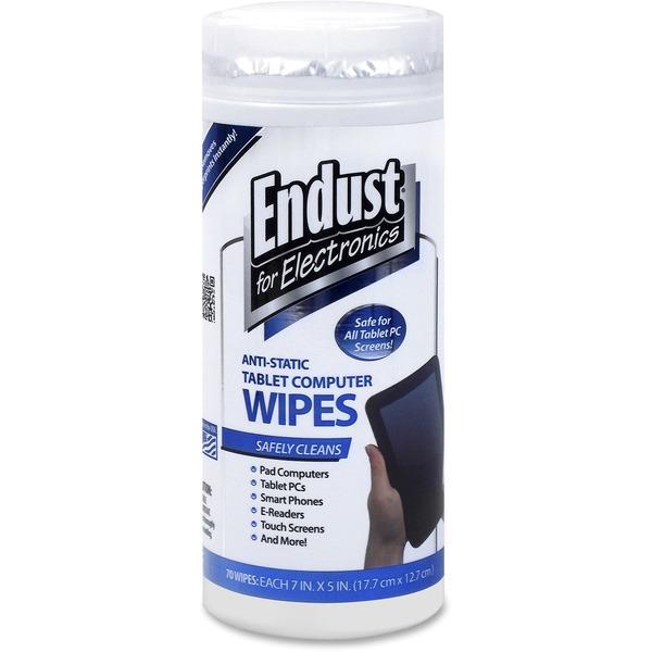 Endust Anti-Static Tablet Wipes 70ct. - For Tablet PC, Desktop Computer, Display Screen, Mobile Phone, Digital Text Reader, Handheld Device - Streak-free, Non-abrasive, Ammonia-free, Anti-static, Pre-