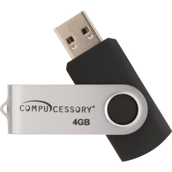 Compucessory Password Protected USB Flash Drives - 4 GB - USB 2.0 - 12 MB/s Read Speed - 5 MB/s Write Speed - Aluminum - 1 Year Warranty