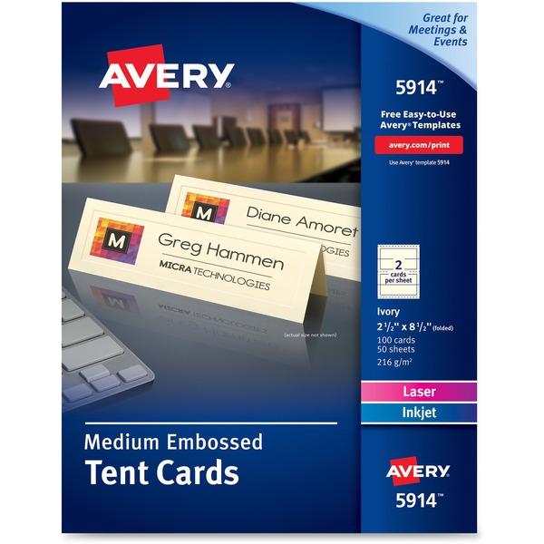 Avery® Laser, Inkjet Print Tent Card - 2 1/2