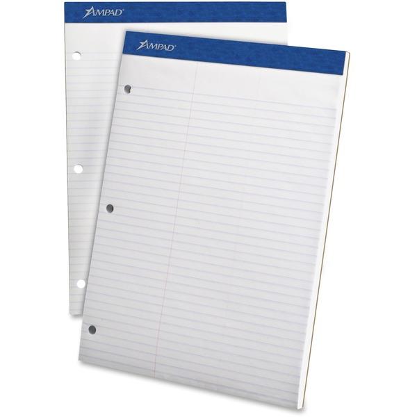 Ampad Double Sheet Writing Pads - 100 Sheets - 15 lb Basis Weight - 8 1/2