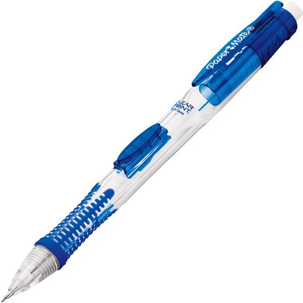 Paper Mate Clear Point Mechanical Pencils - 0.7 mm Lead Diameter - Refillable - Blue Barrel - 12 / Box