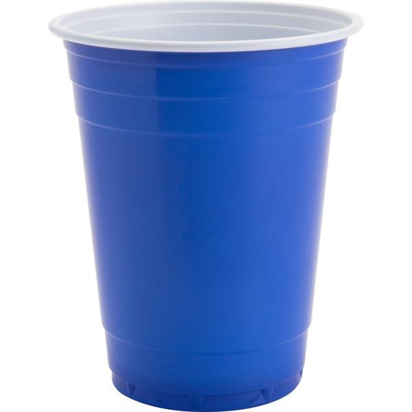 Genuine Joe 16 oz Plastic Party Cups - 16 fl oz - 50 / Pack - Blue, White - Plastic - Party, Cold Drink