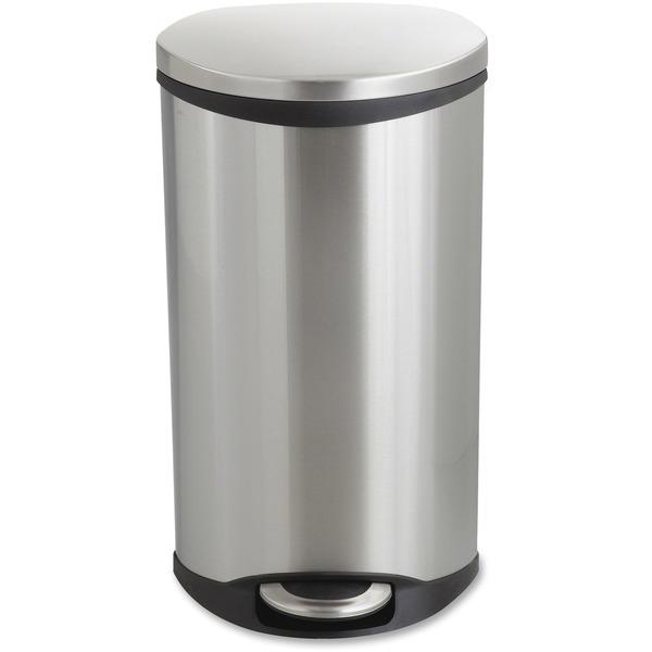 Safco Ellipse Hands Free Step-On Receptacle - 7.50 gal Capacity - 26.5