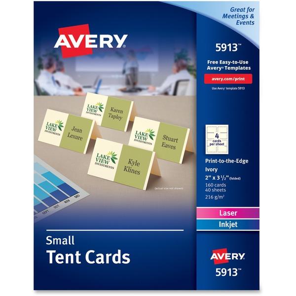 Avery & Reg ; Laser, Inkjet Print Tent Card - 2 