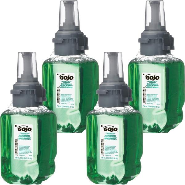 Gojo® ADX-7 Dispenser Refill Botanical Foam Soap - Botanical Scent - 23.7 fl oz (700 mL) - Pump Bottle Dispenser - Skin, Hand - Green - Moisturizing, Rich Lather, Eco-friendly - 4 / Carton