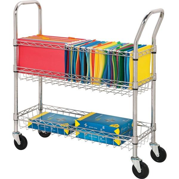 Lorell Wire Mail Cart - 99.21 lb Capacity - 4 Casters - 4
