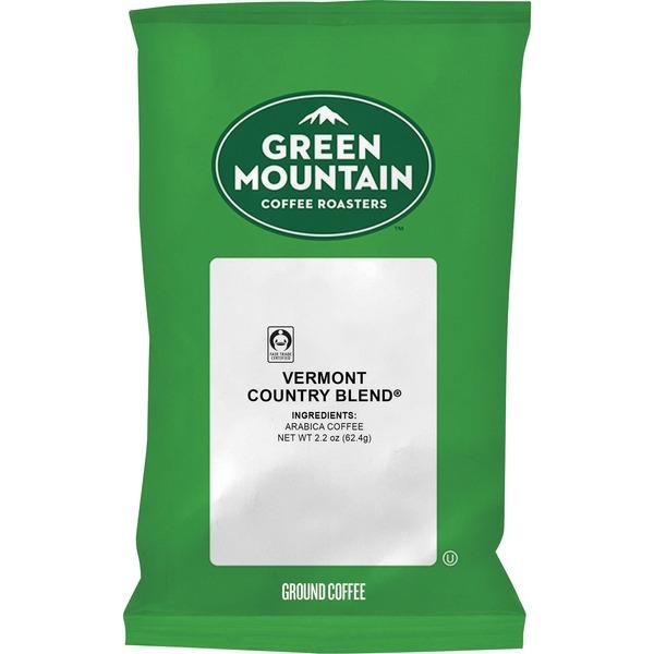 Green Mountain Coffee Vermont Country Blend Regular Coffee - Regular - Vermont Country Blend - 2.2 oz - 100 CoffeeBag - 100 / Carton