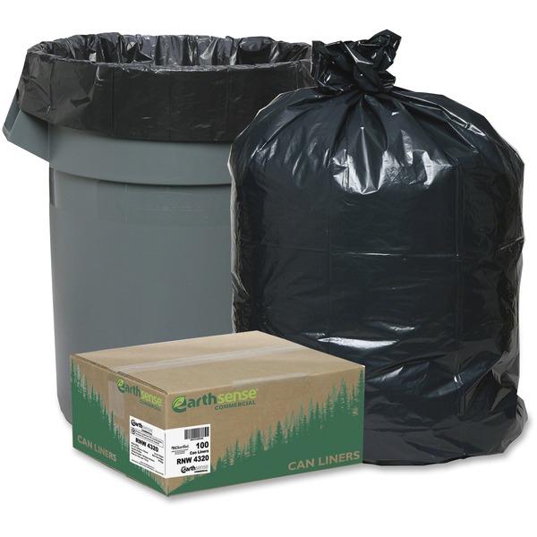 Webster Reclaim Heavy-Duty Recyled Can Liners - Extra Large Size - 56 gal - 43