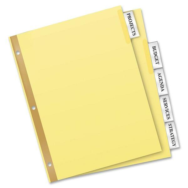 Avery® Big Tab Insertable Dividers - Reinforced Gold Edge - Print-on Tab(s) - 5 Tab(s)/Set - 8.5