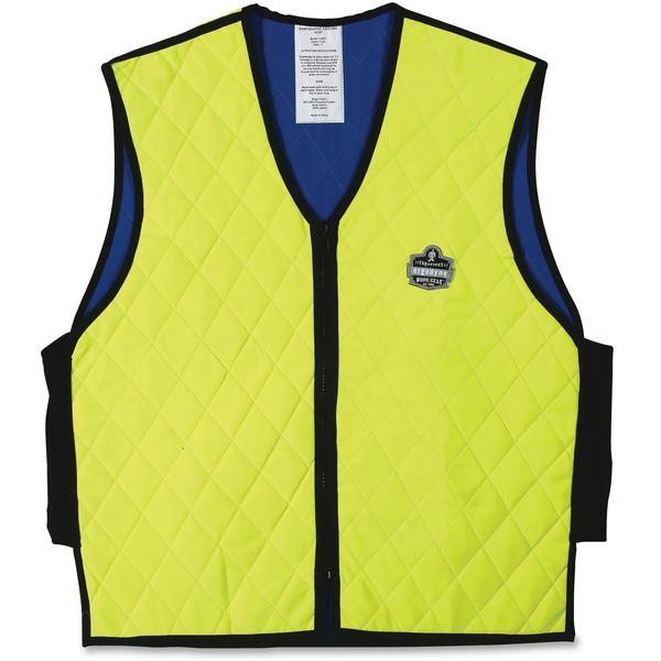 Ergodyne Chill-Its Evaporative Cooling Vest - Comfortable, High Visibility, Ventilation, Stretchable, Water Repellent, Lightweight, Durable, Washable, Reusable, Zipper Closure - Extra Large Size - Pol