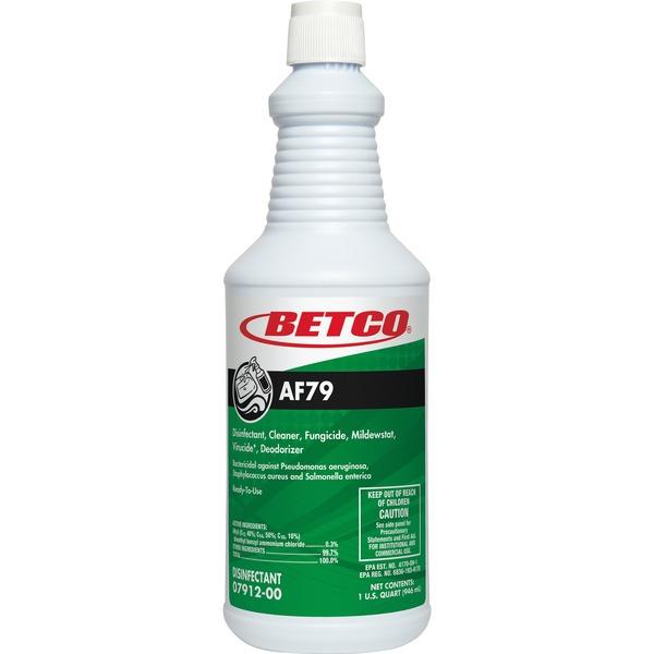Betco AF79 Acid FREE Bathroom Cleaner, and Disinfectant - 32 oz (2 lb) - Citrus ScentBottle - 12 / Carton - Clear Blue