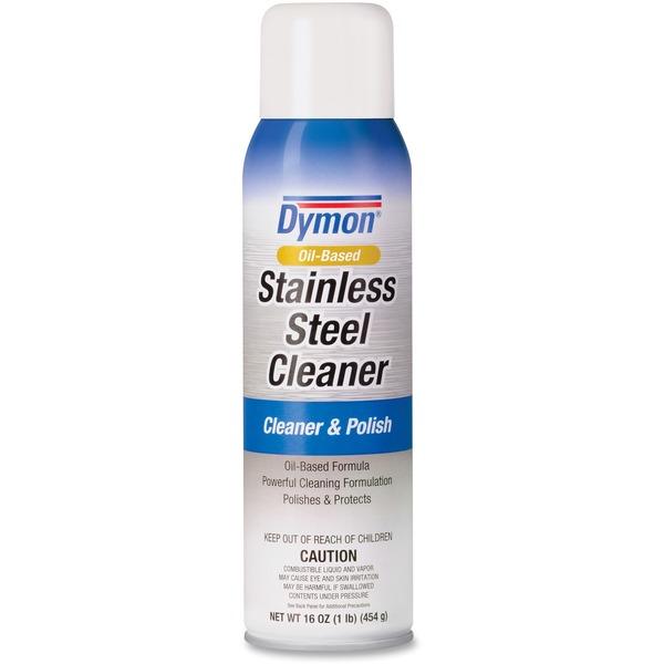 Dymon Oil-based Stainless Steel Cleaner - Aerosol - 20 fl oz (0.6 quart) - Neutral Scent - 1 Each - Blue, Gray