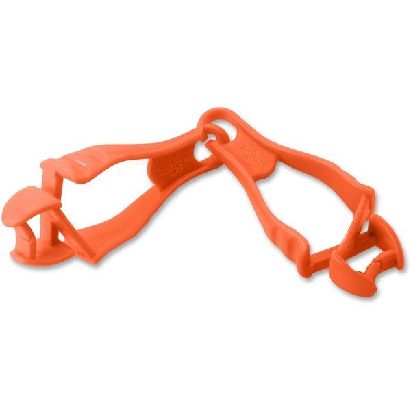 Ergodyne Squids Grabber Clip - for Cloth, Carpentry, Mining, Gloves, Multipurpose, Roofing, Construction - Detachable, Durable, Lightweight, Non-conductive - 1Each - Orange - Copolymer