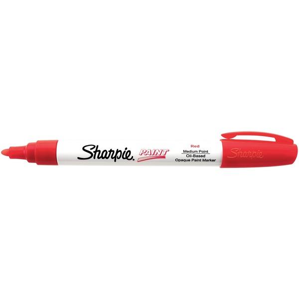 Sharpie Oil-Based Paint Marker - Medium Point - Medium Marker Point - Chisel Marker Point Style - Red Oil Based Ink - 1 / Each