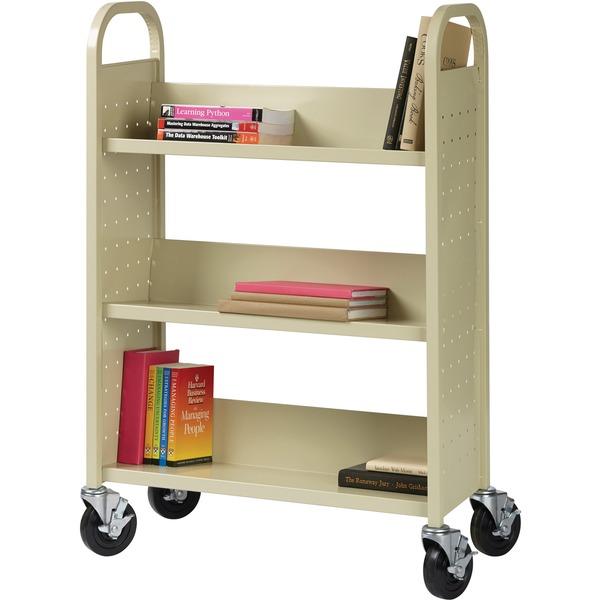 Lorell Single-sided Book Cart - 3 Shelf - 200 lb Capacity - 5