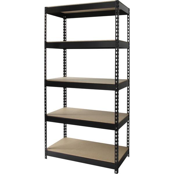 Lorell Riveted Steel Shelving - 5 Compartment(s) - 72
