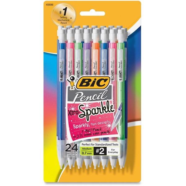 BIC Xtra Sparkle Mechanical Pencils - 0.7 mm Lead - 24 / Pack