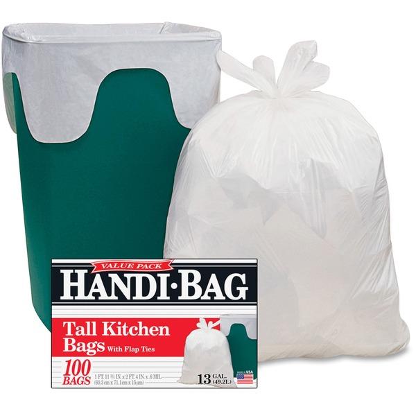 Webster Handi-Bag Flap Tie Tall Kitchen Bags - Small Size - 13 gal - 23.75
