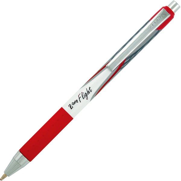 Zebra Pen Z-Grip Flight Retractable Pens - Bold Pen Point - 1.2 mm Pen Point Size - Retractable - Red