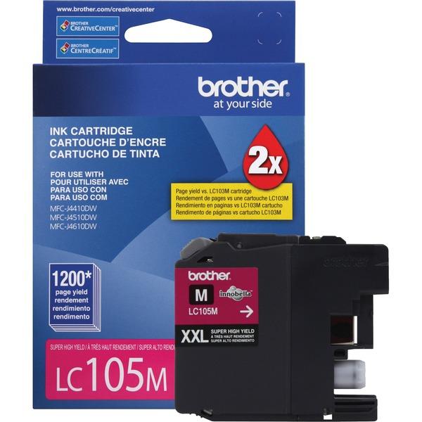 Brother Genuine Innobella LC105M Super High Yield Magenta Ink Cartridge - Inkjet - High Yield - 1200 Pages - Magenta - 1 Each