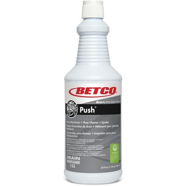 Betco Green Earth Drain Maintainer, Floor Cleaner and Spotter - Liquid - 32 oz (2 lb) - New Green ScentBottle - 12 / Carton - Milky White
