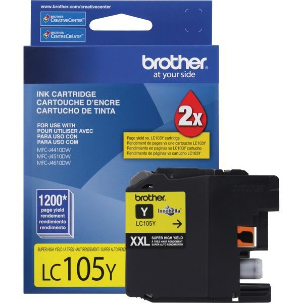 Brother Genuine Innobella LC105Y Super High Yield Yellow Ink Cartridge - Inkjet - High Yield - 1200 Pages - Yellow - 1 Each