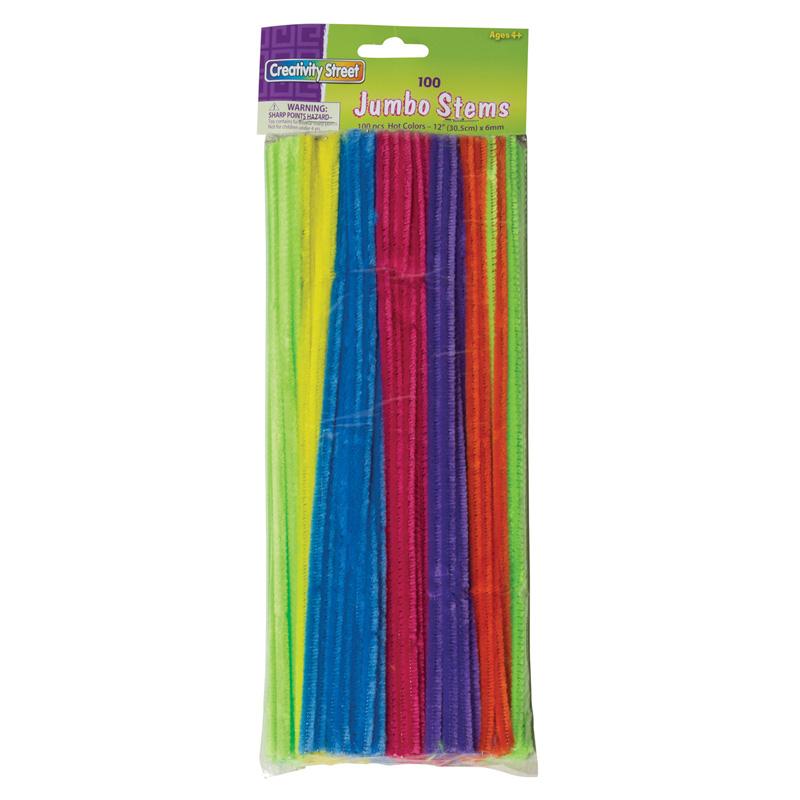 Creativity Street Jumbo Chenille Neon Pipe Cleaners - Craft Project, Classroom - 12