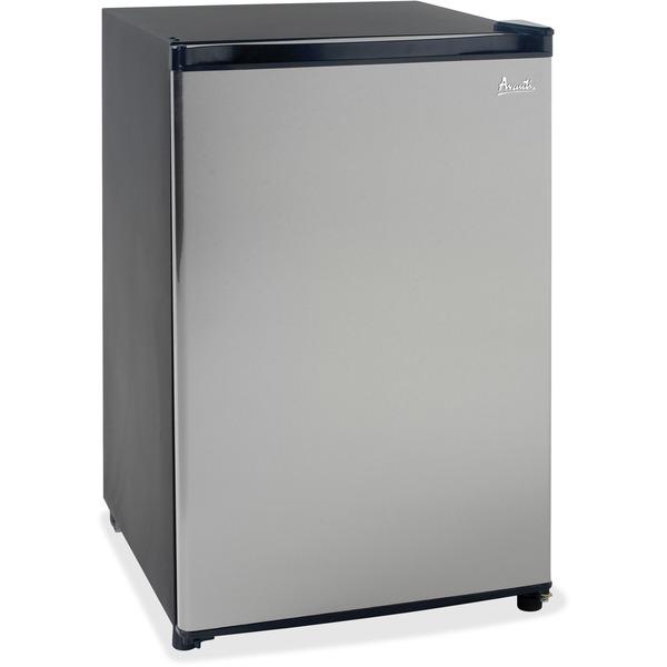 Avanti RM4436SS 4.4 Cubic Foot Refrigerator - 4.40 ft³ - Manual Defrost - Reversible - 3.80 ft³ Net Refrigerator Capacity - 0.06 ft³ Net Freezer Capacity - 228 kWh per Year - Black, Stainless Steel - 