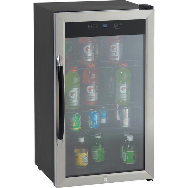 Avanti BCA306SSIS 3.0 Cubic Foot Beverage Cooler - 3 ft³ - Auto-defrost - Reversible - 3 ft³ Net Refrigerator Capacity - Silver - LED Light