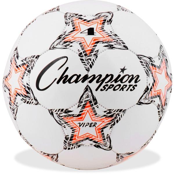 Champion Sports Viper 4 Soccer Ball - Size 4 - White, Red, Black - 1  Each
