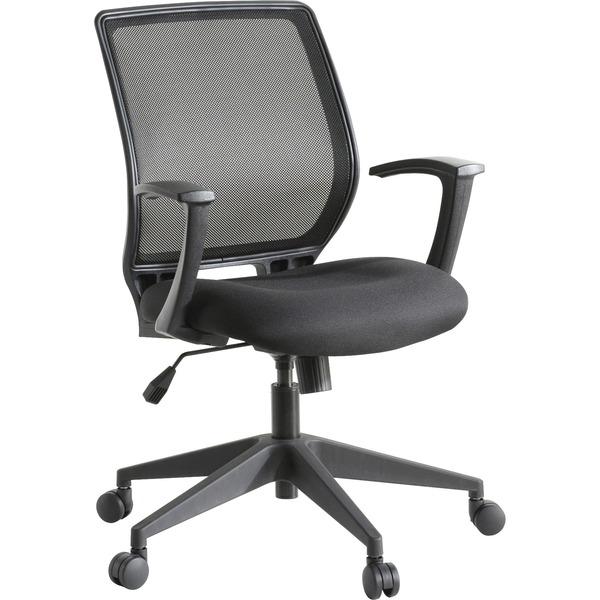 Lorell Executive Mid-back Work Chair - Black Seat - 5-star Base - Black - 26
